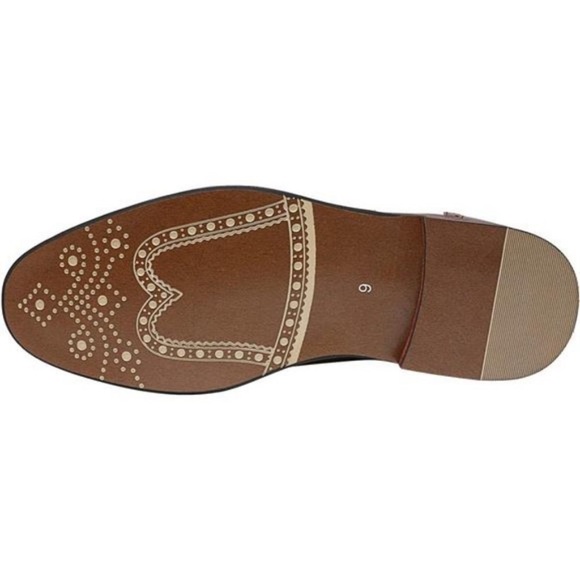 Men's Prince Classic Modern Formal Oxford Wingtip Lace Up Dress Shoes - Picture 7 of 9